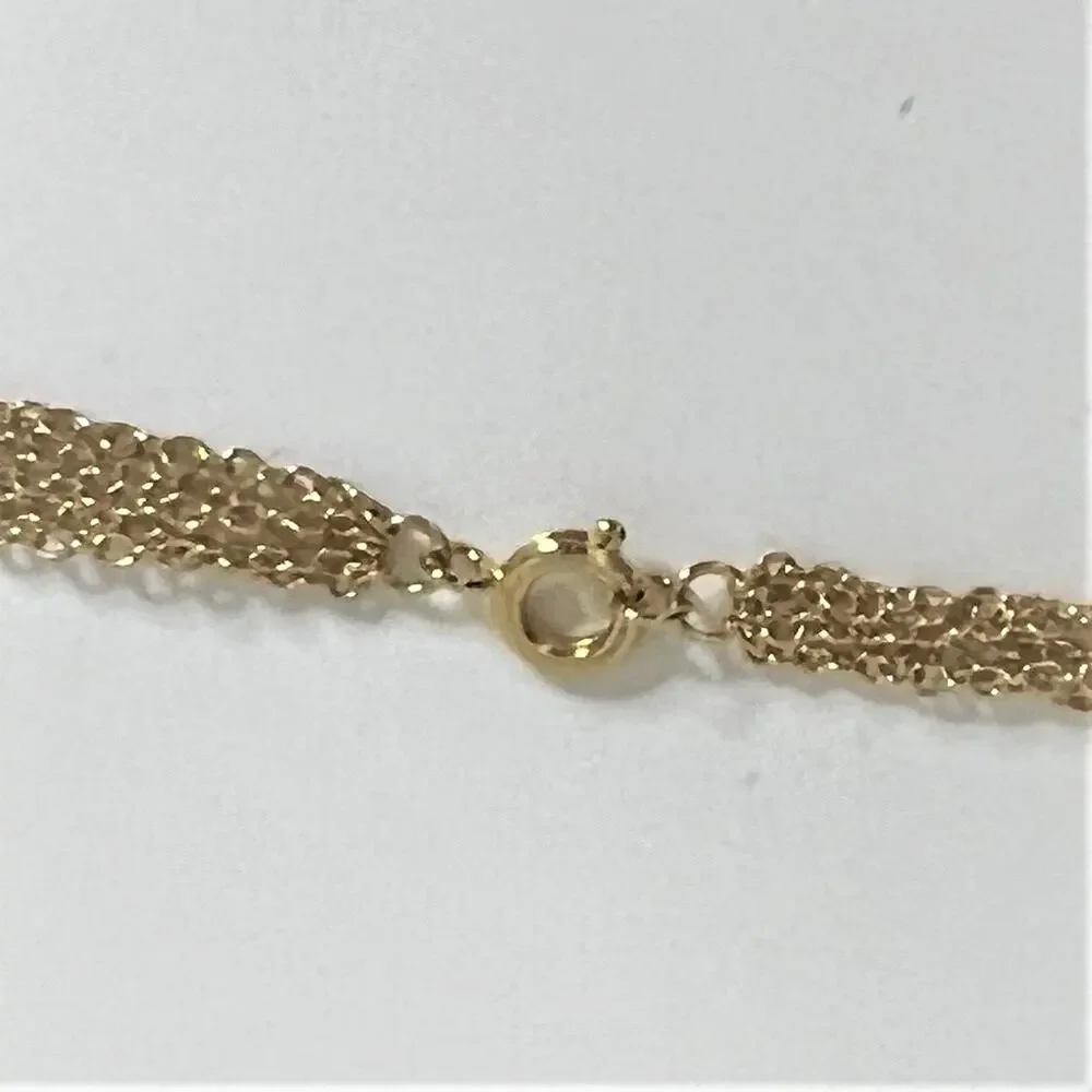 Vintage Gold Tone Delicate Multistrand Chain Necklace 24 Inch